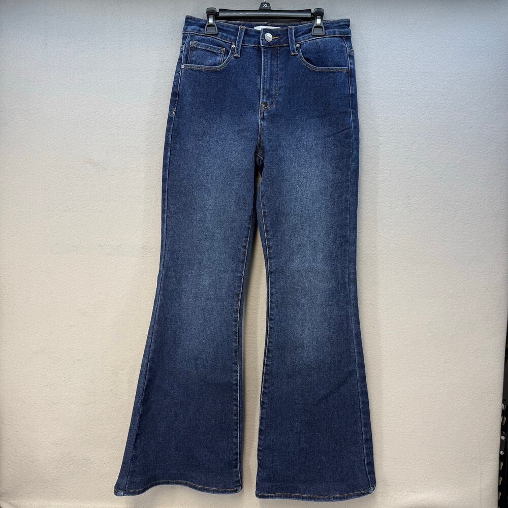 Risen Jeans Women's 5/27 Blue High Rise Crop Wide Leg Boot EUC